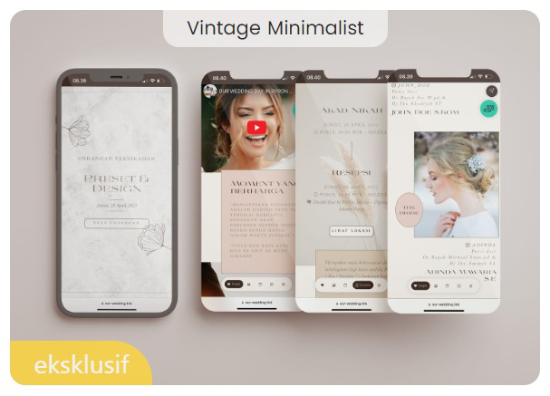 template webnikah eksklusif vintage minimalis