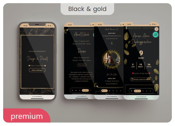 template webnikah premium black gold