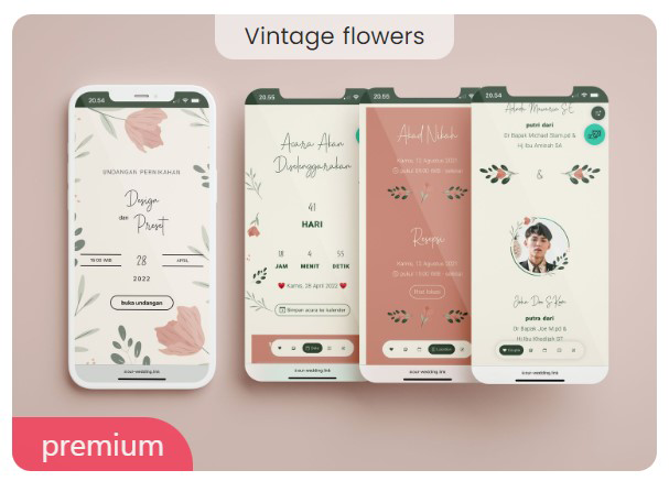 template webnikah premium vintage flowers